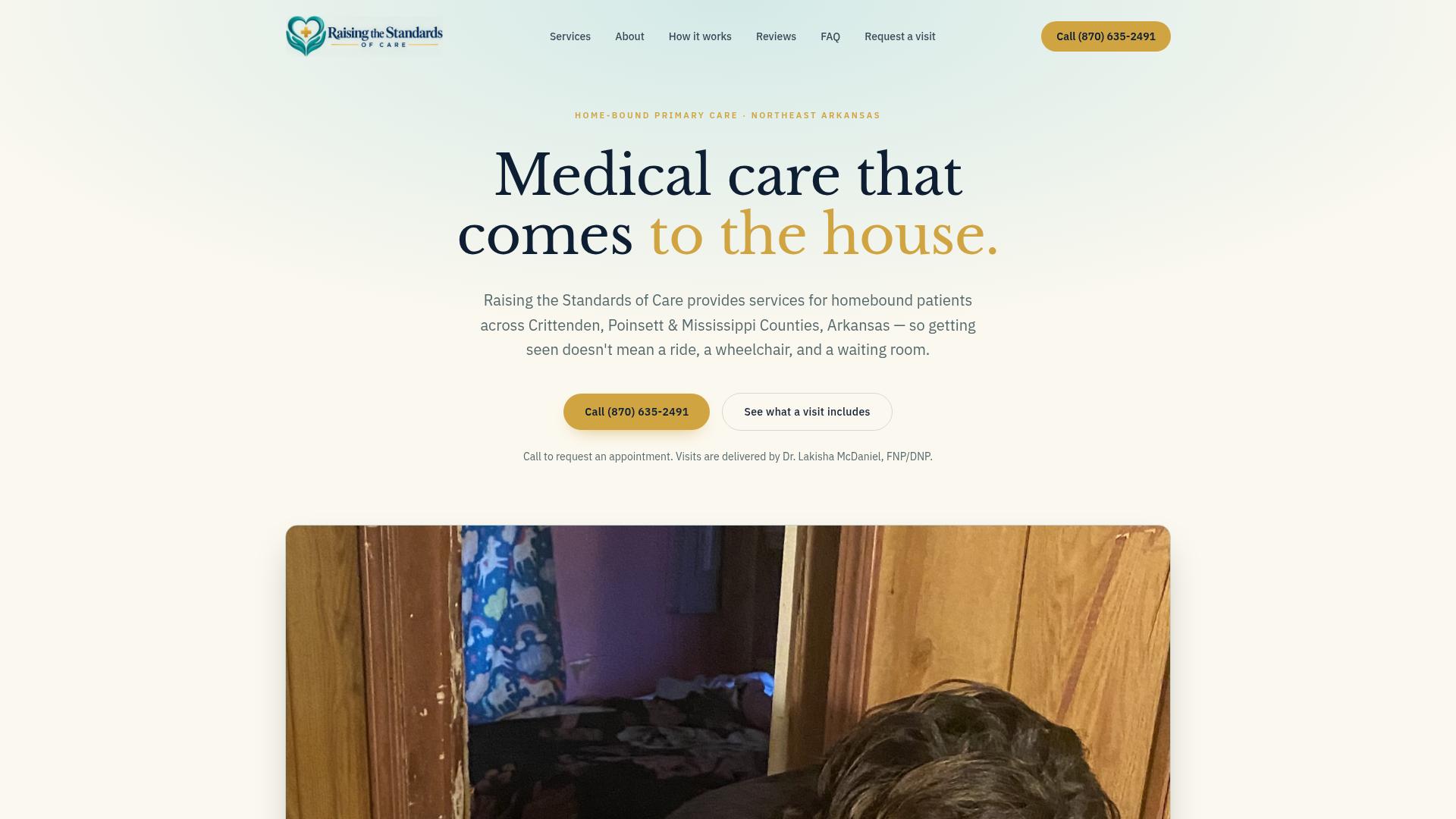 One-page website built for Home-bound Health Care